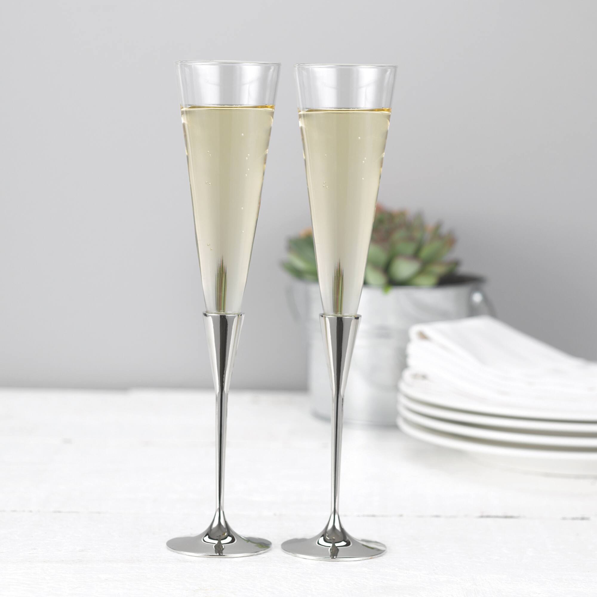 Hortense B. Hewitt Co. Silver Flared Flutes